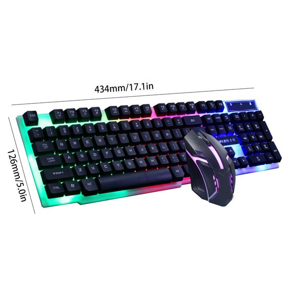 

usb wired gaming keyboard mouse set led backlit gamer ergonomic mechanical keyboard and mouse set for mac pc computer desktop
