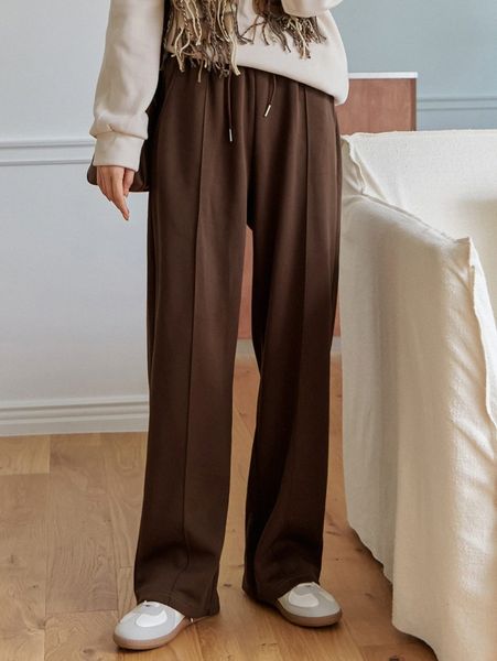 

dazy seam detail drawstring waist pants a1nk#, Black;white