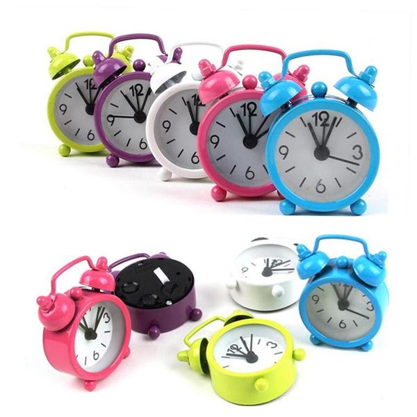 

other clocks & accessories creative round alarm clock wake up student bell cute mini electronic deskretro portable watch table