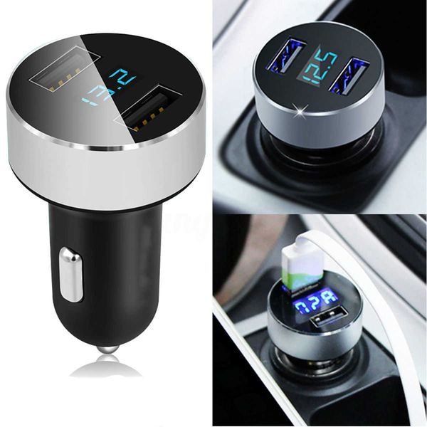 

5v/3.1a charger led car quick charge dual usb port cigarette lighter adapter voltage for iphone