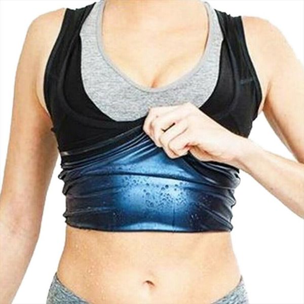 

womens mens gym neoprene sauna vest sweat shirt body shaper slimming tank, White;black