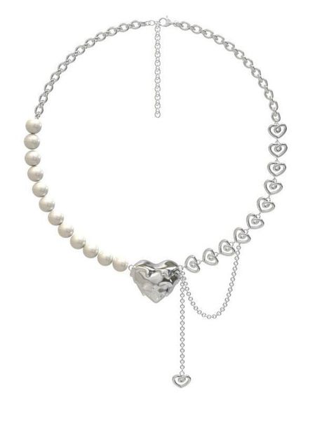 

pendant necklaces cream love necklace pearl, Silver