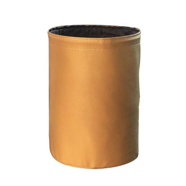 

other interior accessories universal small portable rubbish bin hanging car trash can waterproof auto storage pu leather collapsible travel