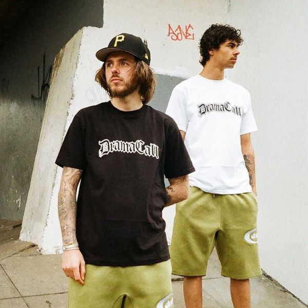 

men's t-shirts american letter short t-shirt men's vintage high street oversize loose fried street half sleeve ins, White;black