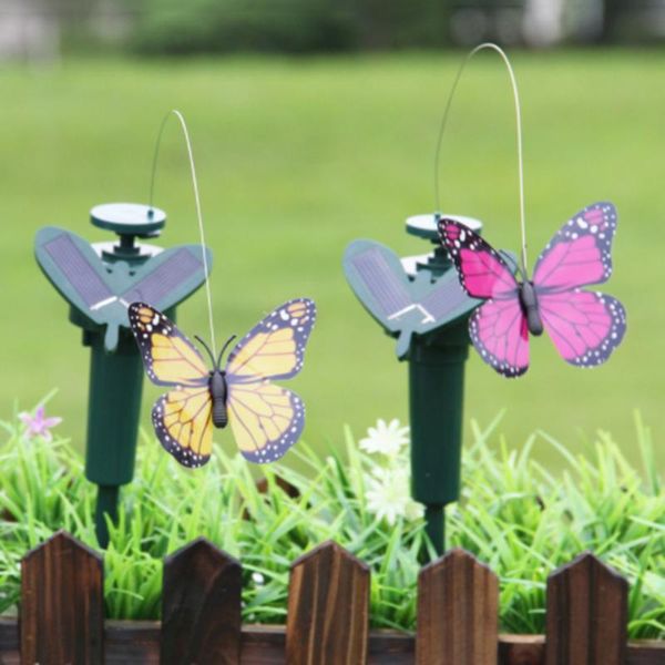 

garden pots decoration solar power dancing flying fluttering butterflies colorful vibration simulation bird home decor decorations