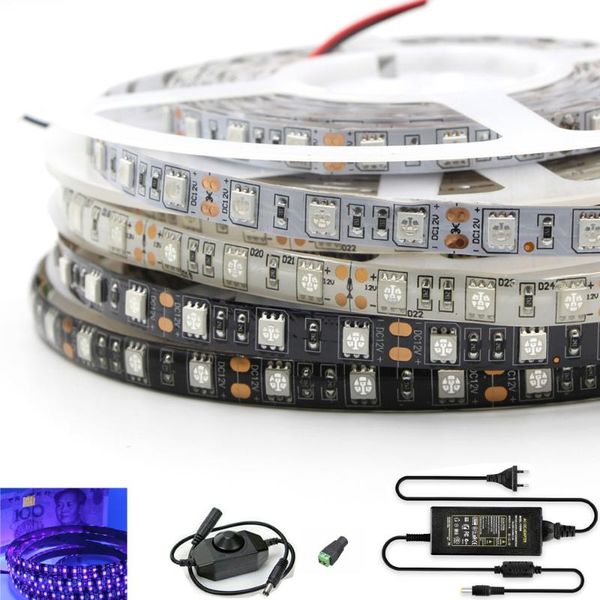 

other lighting bulbs & tubes uv led strip light set smd 395-405nm ultraviolet ray diode ribbon purple flexible tape lamp kit dimmer swi