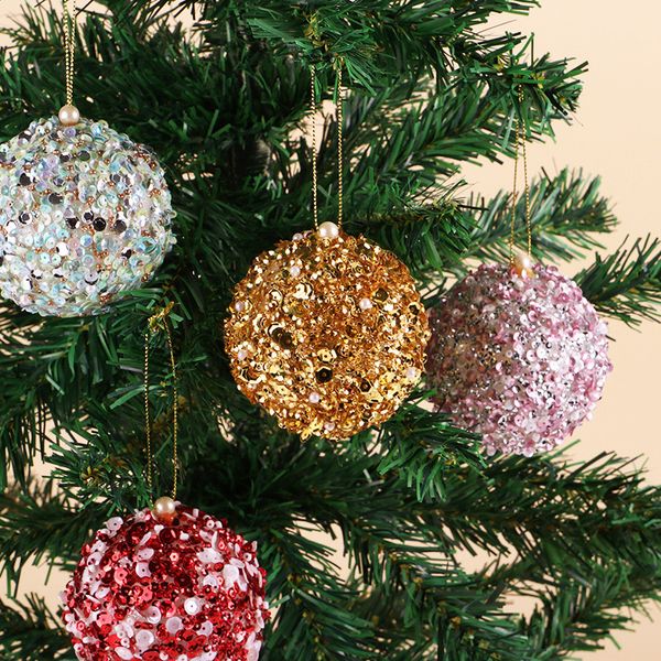 Oyuncak El Yapımı Noel Topu Süsler 4 ADET Seti Pullu Paramparça Noel Süslemeleri Ağaçları Noel Ağaçları için Ağaç Topları Düğün Parti Tatil Süslemeleri Hediyeler