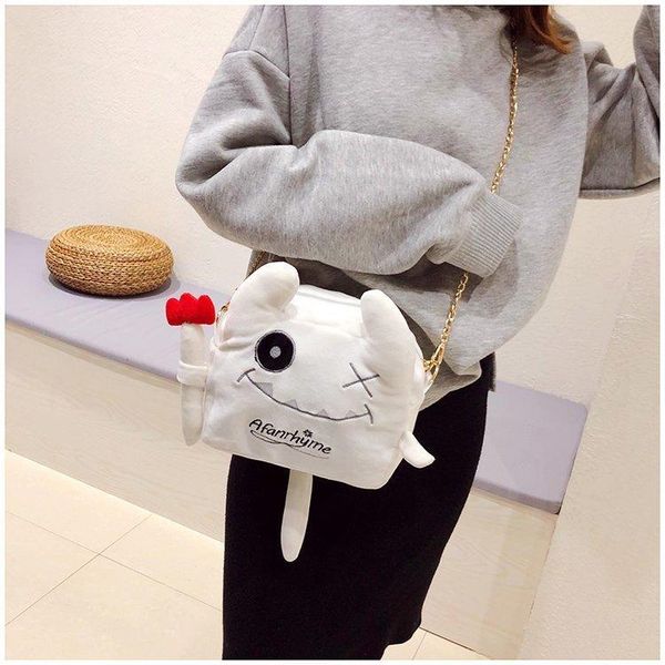 

bag parts & accessories funny fur cat decoration phone handbag, Black