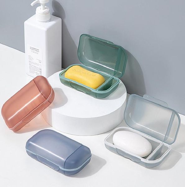 

soap dishes portable travel box bathroom dish holder waterproof storage case with cover