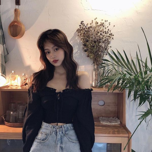 

women's blouses & shirts clothing sweet full v-neck lantern sleeve pink ladies fashion brand spring and autumn vetement fe, White