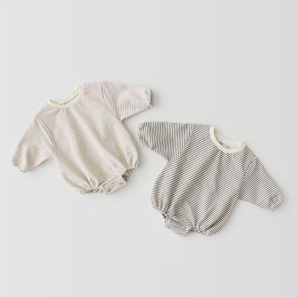

rompers 2021 baby bodysuits with lovely stripes small ears caps hats pure cotton two-piece climbing suit girl clothes, Blue