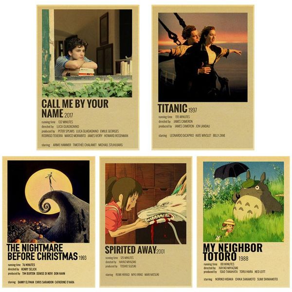 

wall stickers classic movie retro posters film details sticker home decoration vintage kraft paper poster art painting bar cafe decor
