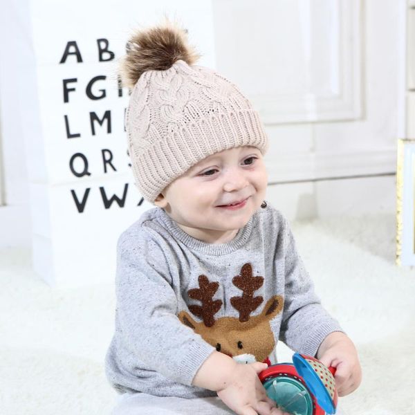

beanie/skull caps winter thickening fashion trend woolen children's warm striped solid color comfortable pullover knitted hat, Blue;gray
