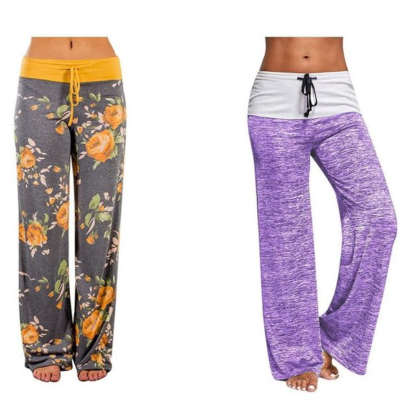 

pcs women's joggers pants sports yoga trousers wide leg pant xl, yellow & purple outfit