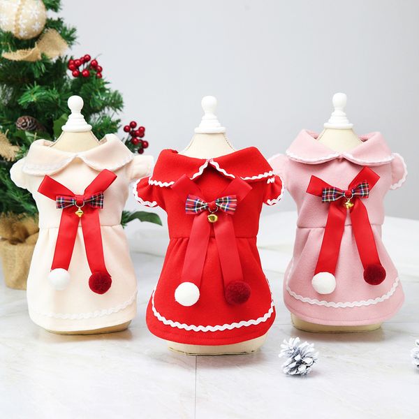 

pet clothing dog autumn and winter teddy small pet 21 christmas princs woolen cloth