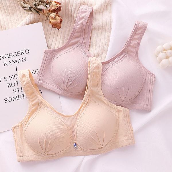 

bras women underwear large size 36-42 b c cup lingerie wireless bralette breathable brassiere female gathered back-close, Red;black