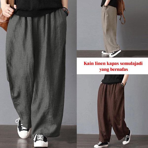 

women's pants & capris seluar kasual berkaki lebar wanita, Black;white