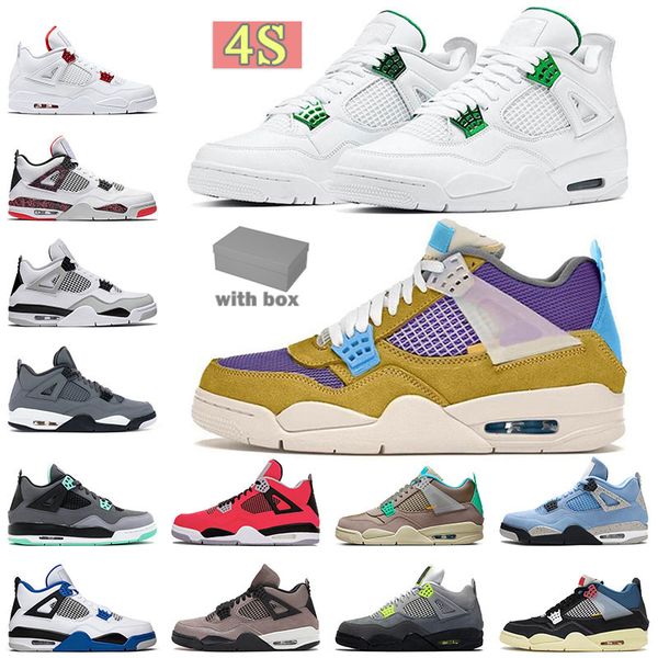

4s metallic green mens womens basketball shoes iv jumpman 4 sport sneaker 2022 neon desert moss taupe haze black cat cool grey thunder wings