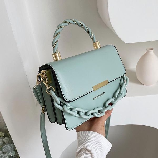 

shoulder bags handbag 2021 fashion female tote bag quality pu leather women's designer chain messenger