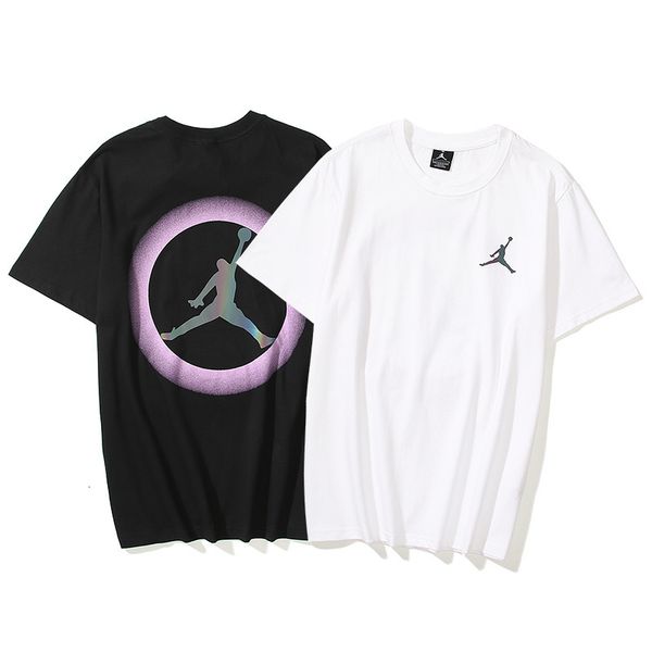 

fashion t shirt summer brand flying man dazzle color reflective large print short sleeve men's and women's loose, White;black
