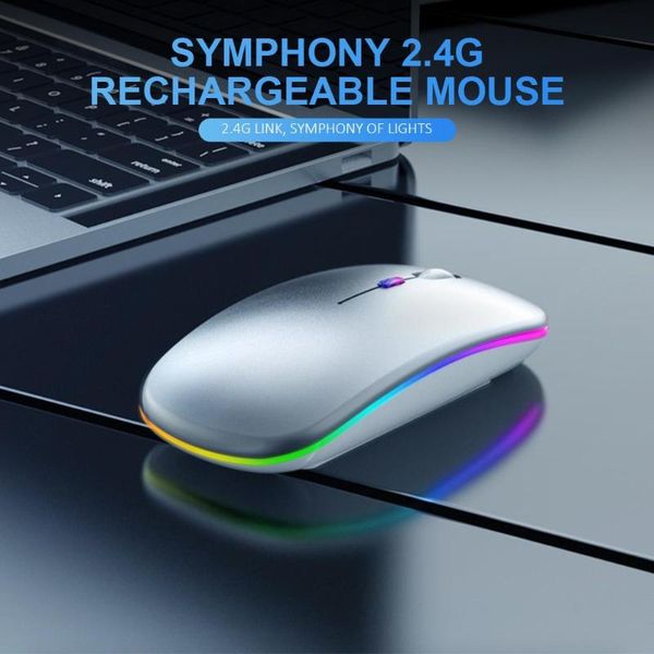 

mice wireless gaming mouse rechargeable rgb luminous curosr with 7 changeable led colors for notebook computer