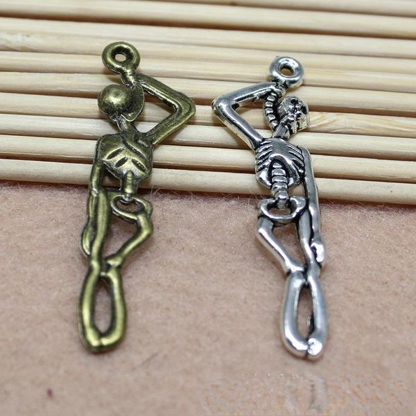 

charms factory direct selling diy retro style alloy pendant hanging skeleton ornaments accessories earring, Bronze;silver