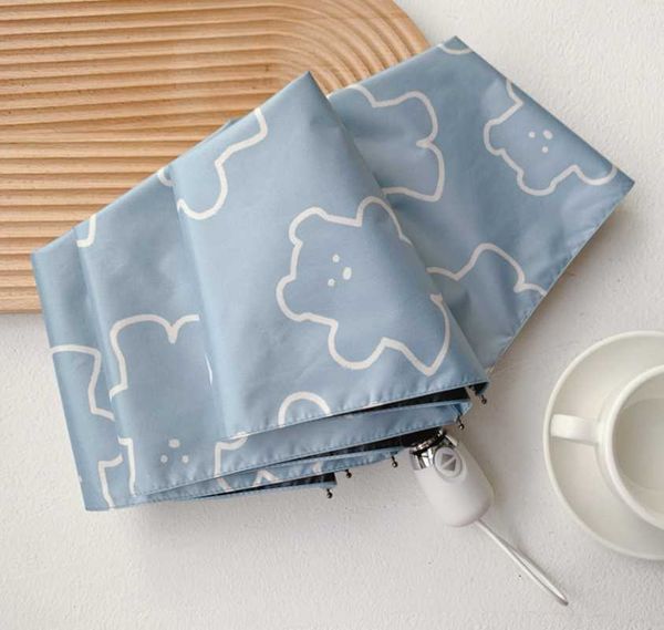 

umbrellas cartoon automatic umbrella uv protection bear pattern strong stand rain&sun parasolka damska