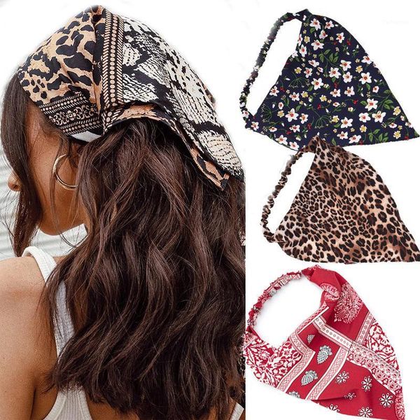 

satin leopard hair ribbon headband turban head wear holder accessories1