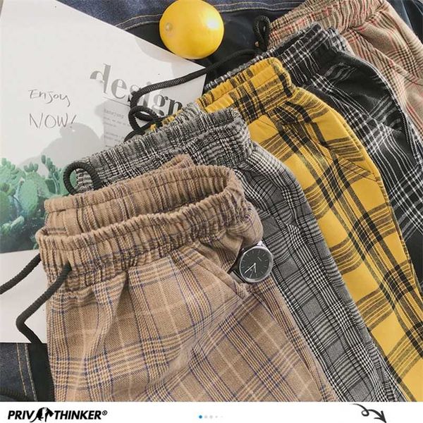 

privathinker harajuku plaid pants for women trousers streetwear woman harem pants autumn ladies causal pants plus size 211008, Black;white