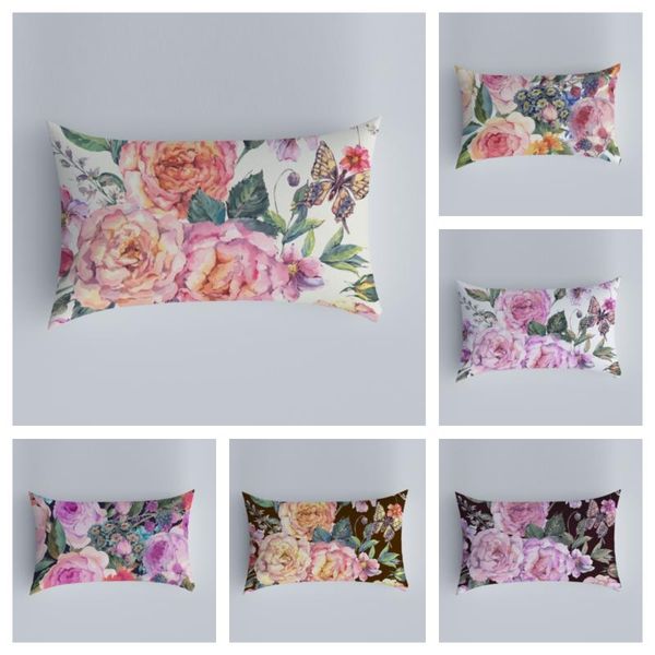 

cushion/decorative pillow holiday party decoration pillowcase color rose pattern waist romantic sofa cushion cover garden cafe