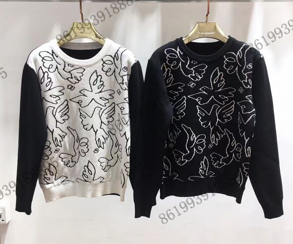 

luxury womens pullover clothing knitting cardigan double f jacket sweaters high-end designer female christmas sweater for women size sml win, White;black
