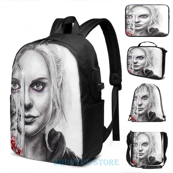 

backpack funny graphic print liv moore ~ izombie usb charge men school bags women bag travel laptop
