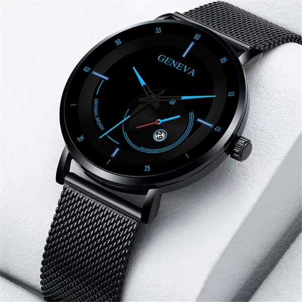 

wristwatches 2021 minimalistic watches for men fashion leisure men's watch quartz business stainless steel mesh belt relogio masculino, Slivery;brown
