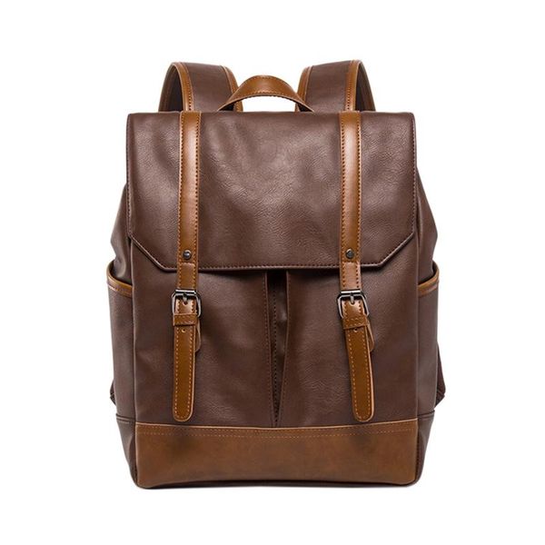 

outdoor bags fashion pu leather backpacks vintage casual notebook backpack man and women student school shoulder