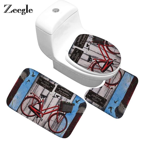 

bath mats zeegle batheoom carpet toilet 3pcs mat set non-slip rugs bathroom floor shower room