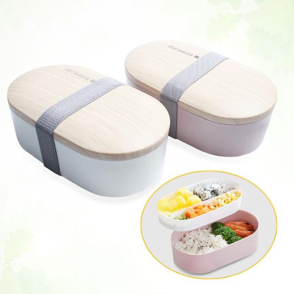

dinnerware sets 2-layer japanese microwavable lunch boxes wood bento box for kids porta comida children fruit snack case portable conta