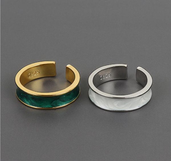 

new fashion enamel gold plated ring women designer rings jewelry gifts, Silver