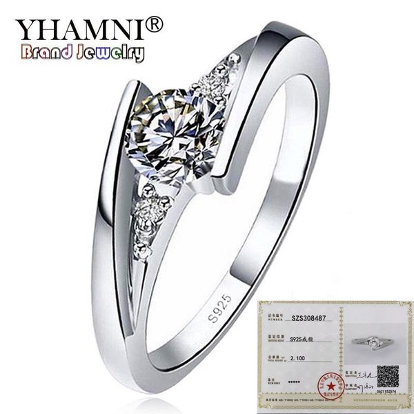 Certificado enviado! Anéis de casamento de prata 925 sólidos para mulheres anel de noivado 0.75ct Zircon cúbico aniversário de moda jóias CR036