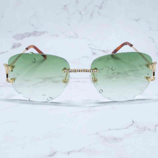 

2022 factory wholesale model wire diamond big sun vintage mens oval shades sunglass rhinestones rapper party eyewear 9uge sunglasses, White;black