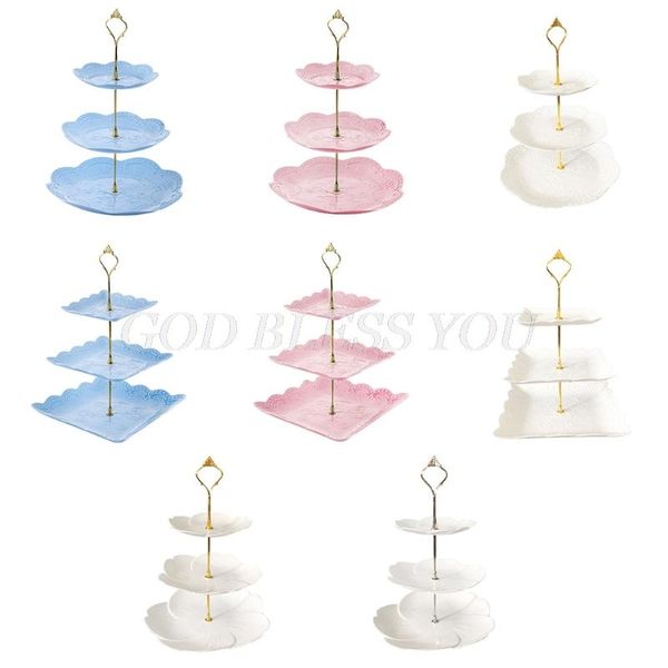 

dishes & plates detachable cake stand european style 3 tier pastry cupcake fruit plate serving dessert holder wedding party home decor drop
