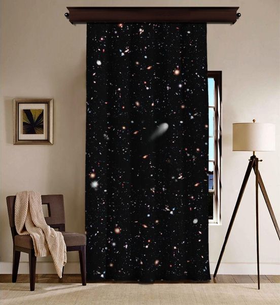 

"galaxies of the universe" blackout curtain black interstellar space & drapes