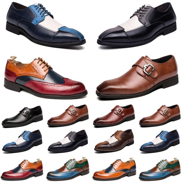 

2021 designer men casual shoes black brown red loafers outdoor flat slip on fashion mens trainers sneakers size 40-47 color41