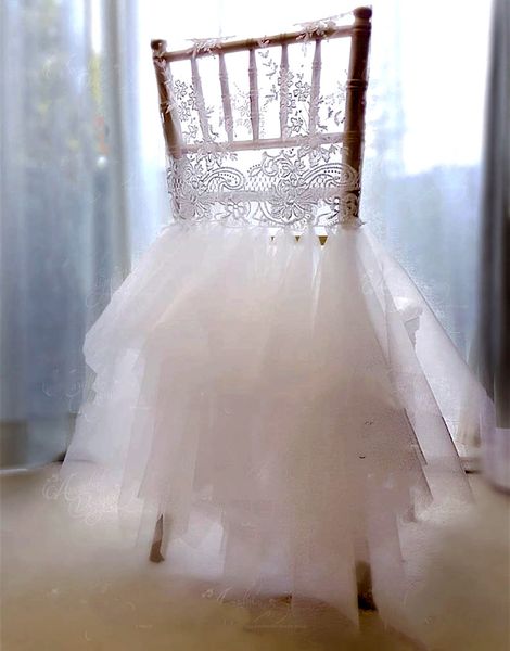 2021 em stocks cores diferentes cadeira de casamento cobre elegante laço tulle tutu cadeiras faixas decorações saias zj010