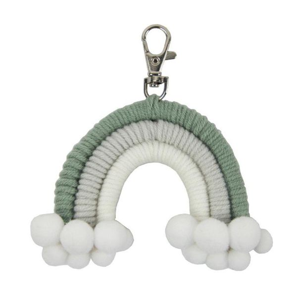 

weaving rainbow ornament keychain hair ball wall hanging pendant for kids room decoration kits po props decorative objects & figurines
