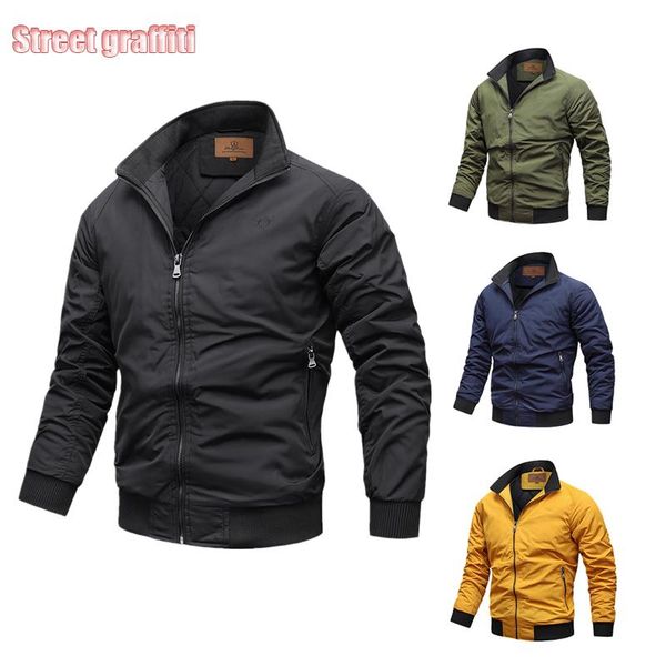 

men's jackets mens windbreaker coats 2021 fashion bomber jacket autumn men army cargo outdoors casual streetwear, Black;brown