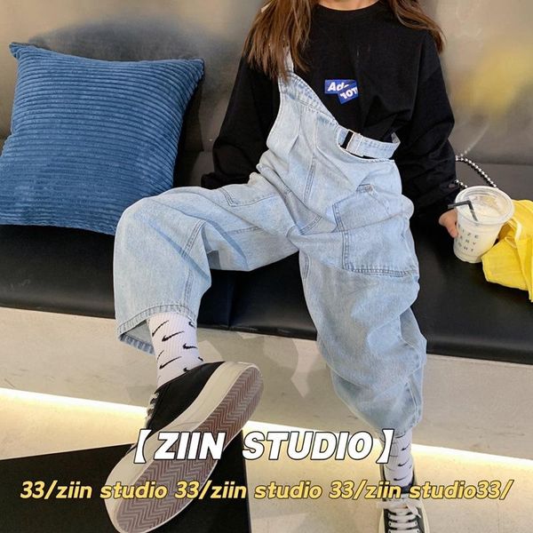 

children's clothing 2021 spring pants, overalls, jeans jumpsuits, Blue