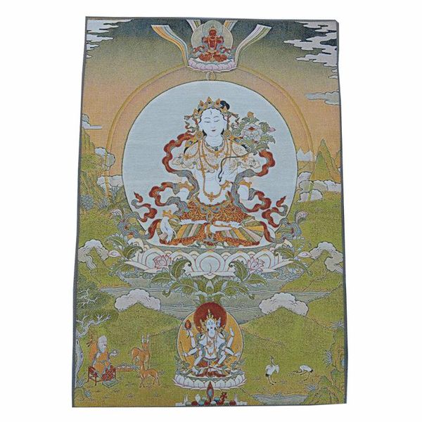 Arazzi Tibet Buddha Tappeto da parete Tappeto Tangka Arazzo Coperta Vintage Room Decor Sfondo