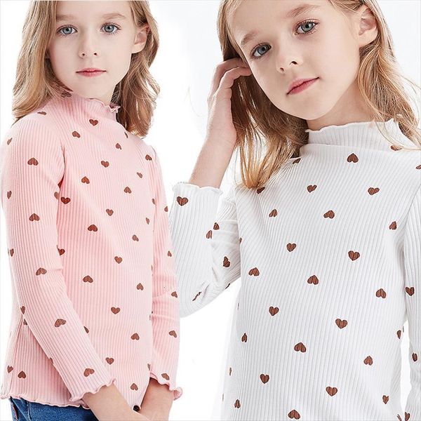 

cute heart girls sweater 2 8 years printed autumn clothes long sleeve casual spring cotton girl bottoming blouse, Blue