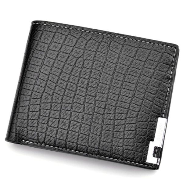 

card holders men's short fashion multi-card holder crocodile pattern soft wallet large capacity horizontal wallets(black), Brown;gray