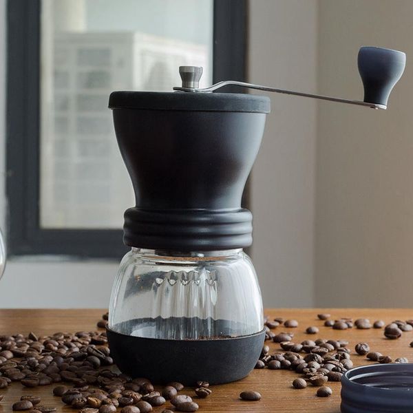 

manual coffee grinders grinder ceramic with glass storage cup bean burr mill kitchen tool